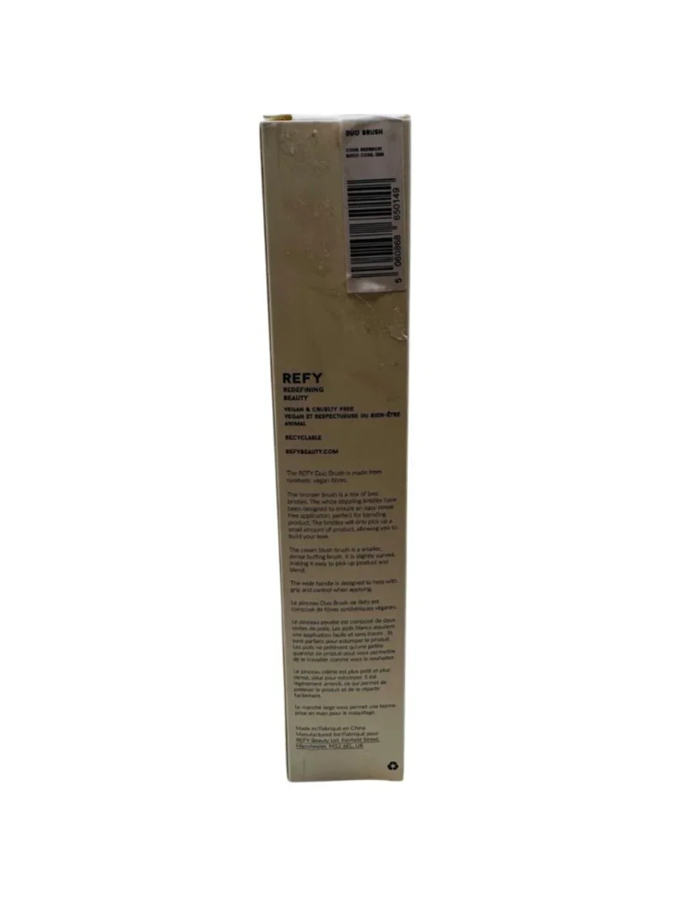Refy Duo Brush For Makeup Application With Vegan Synthetic Fibers Ideal For Crea